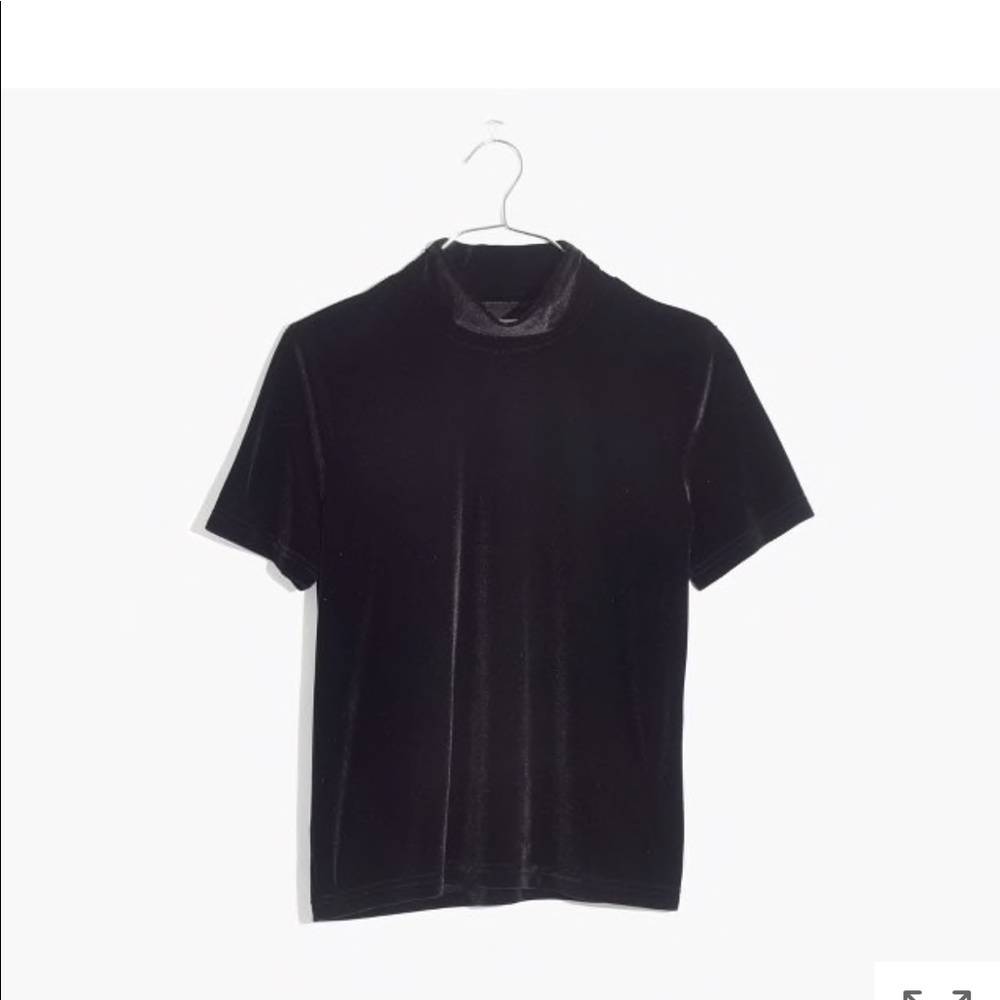 NWT Madewell velvet mock neck tee